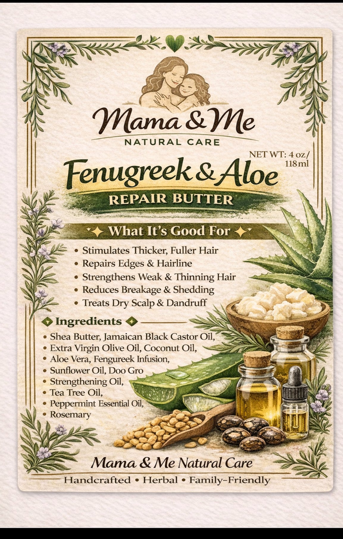 Mama and me natural care-Fenugreek &Aloe  repair butter