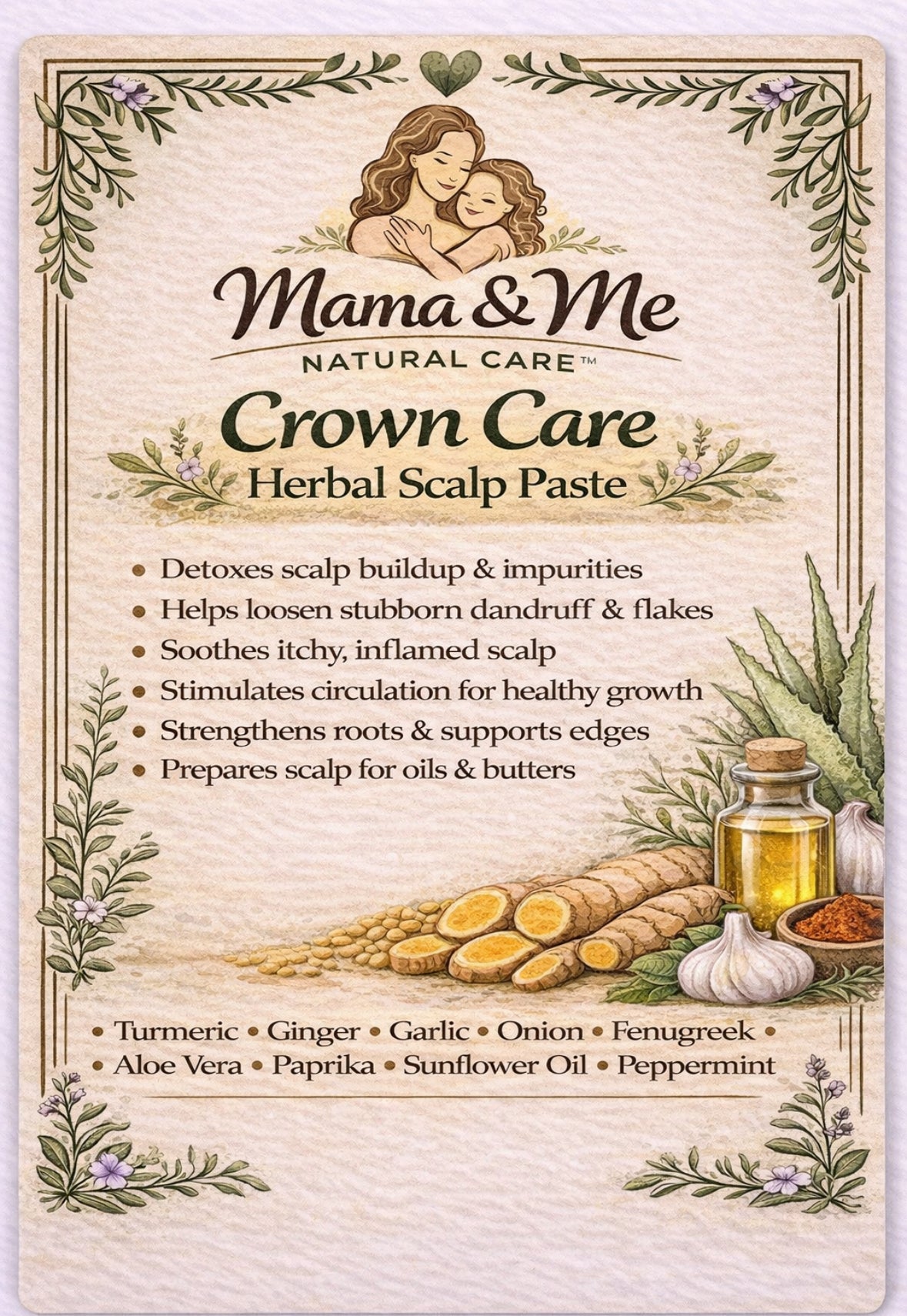 Mama and me natural care-Grown Care HERBAL SCALP PASTE