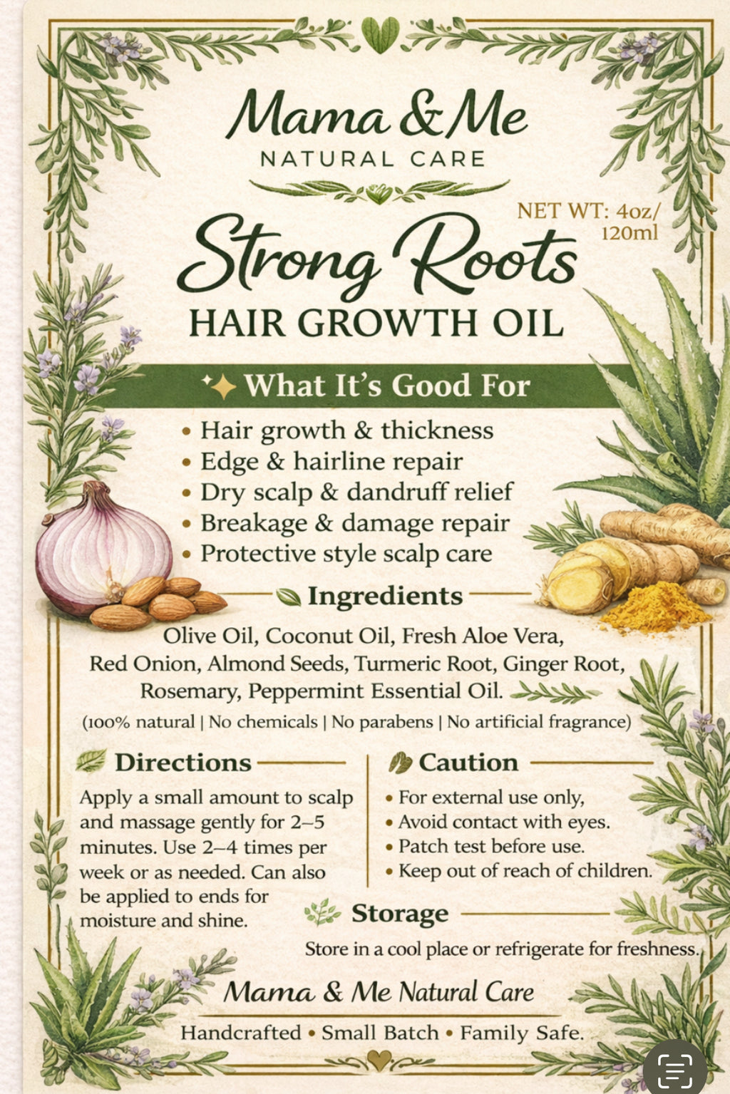 Mama & Me NATURAL CARE -Strong Root HAIR GROWTH OIL
